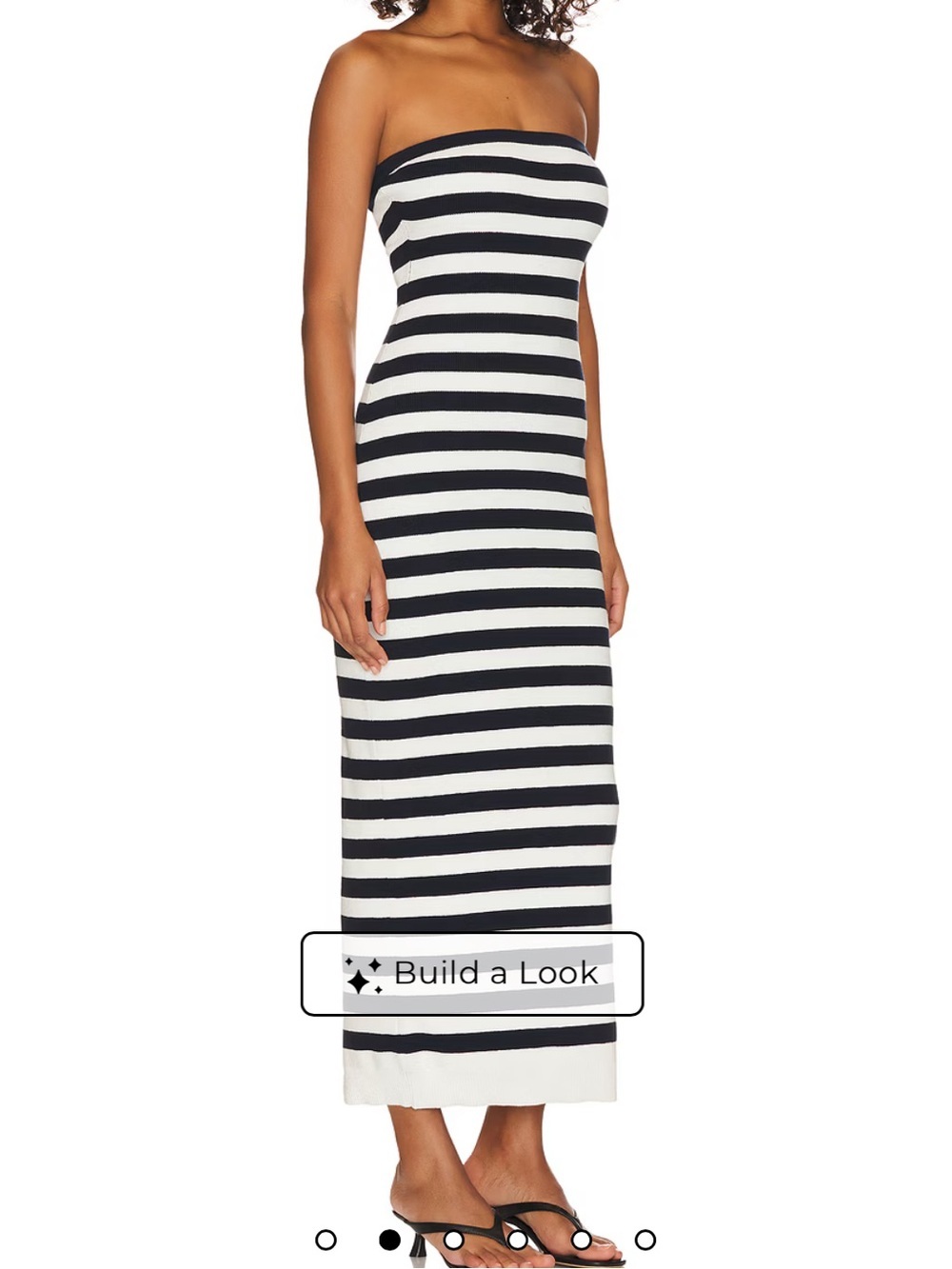 Paricia Striped Tube Maxi Dress in Ivory & Navy